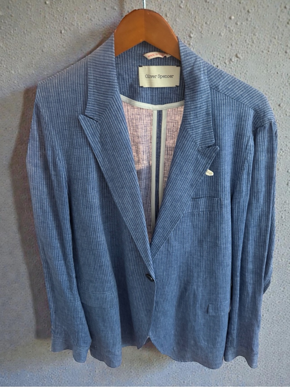 Oliver Spencer Light Blue Linen Sport Coat